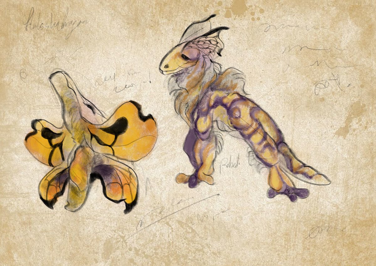 RobinWonder9's tweet photo. The DAU: Halszkadrac, a microdragon. Inhabiting particularly warm climates, these dragons hide in ambush amongst flowers, luring in unsuspecting insects with their vibrant colours and sweet smell. https://t.co/i2rHu8BjGA