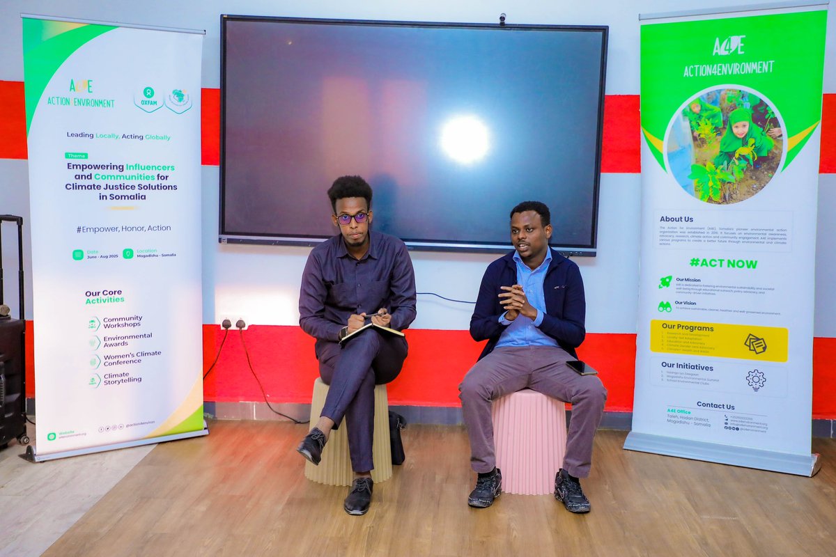 ClimateGenMove's tweet image. Our Director Mr. @AbdishakurDaaha just led the conversation at a high-level debate on Climate Justice Solutions in Somalia, highlighting the powerful intersection of community engagement and influencer-driven advocacy. Hosted by @action4environ.