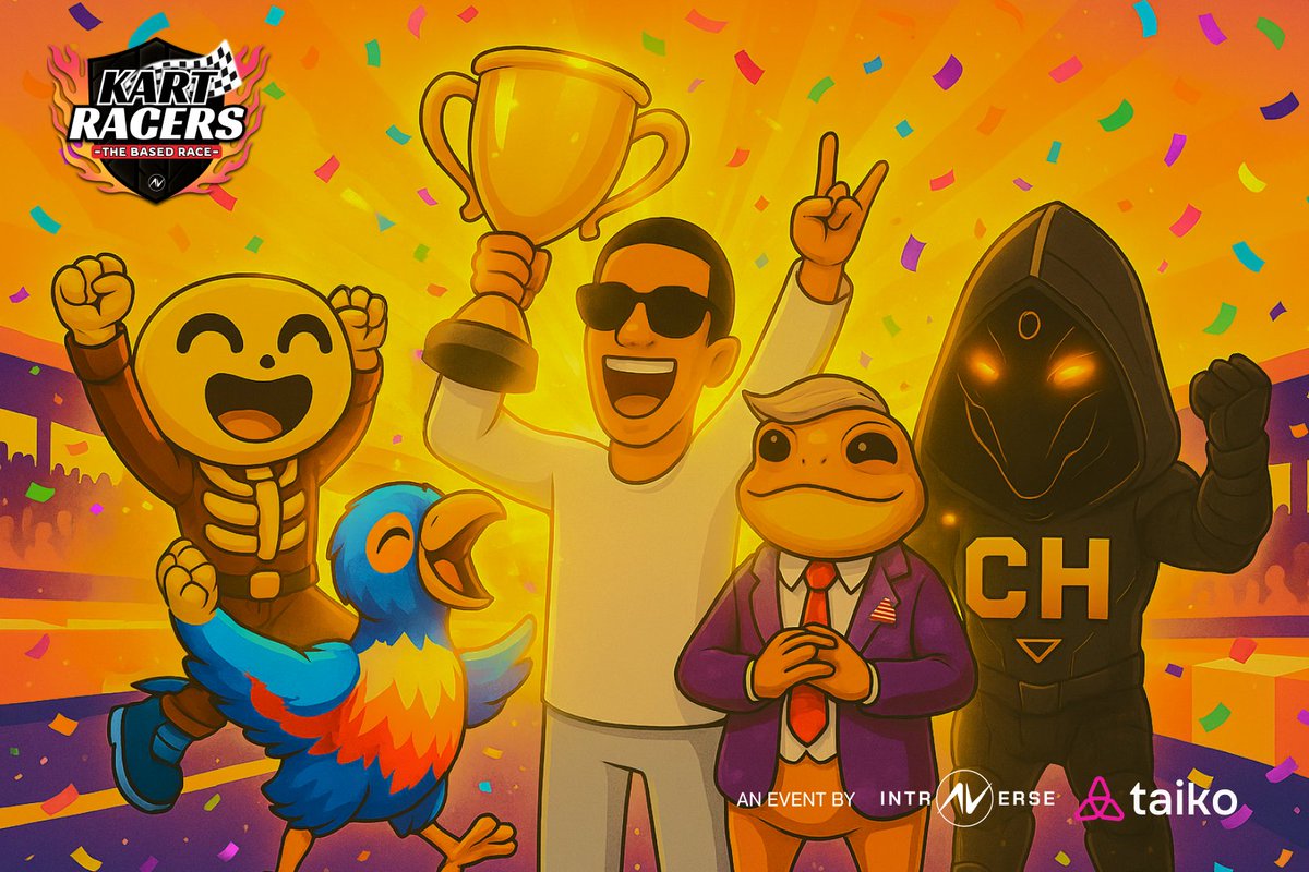 Intraverse (@intraverse_game) on Twitter photo Out of 60 squads, here are your Based Champions:
🥇 <a href="/kakokino1/">ツ JA3多o9 ๛🃏</a>
🥈 <a href="/CHGuild_/">Cipher Hunters (CH)</a>
🥉 <a href="/SkeleFrenz/">SkelēFrenż</a>
4⃣ <a href="/CigalePixel/">Cigale Pixel</a>
5⃣ <a href="/MrDonaldToad/">Mr Toad 🐸💰</a>
You just bagged $1,500 and the GLORY 🏆
Huge thanks to <a href="/taikoxyz/">Taiko.eth 🥁</a> and to all racers: next competition is already locked… 🔜 Out of 60 squads, here are your Based Champions:
🥇 <a href="/kakokino1/">ツ JA3多o9 ๛🃏</a>
🥈 <a href="/CHGuild_/">Cipher Hunters (CH)</a>
🥉 <a href="/SkeleFrenz/">SkelēFrenż</a>
4⃣ <a href="/CigalePixel/">Cigale Pixel</a>
5⃣ <a href="/MrDonaldToad/">Mr Toad 🐸💰</a>
You just bagged $1,500 and the GLORY 🏆
Huge thanks to <a href="/taikoxyz/">Taiko.eth 🥁</a> and to all racers: next competition is already locked… 🔜