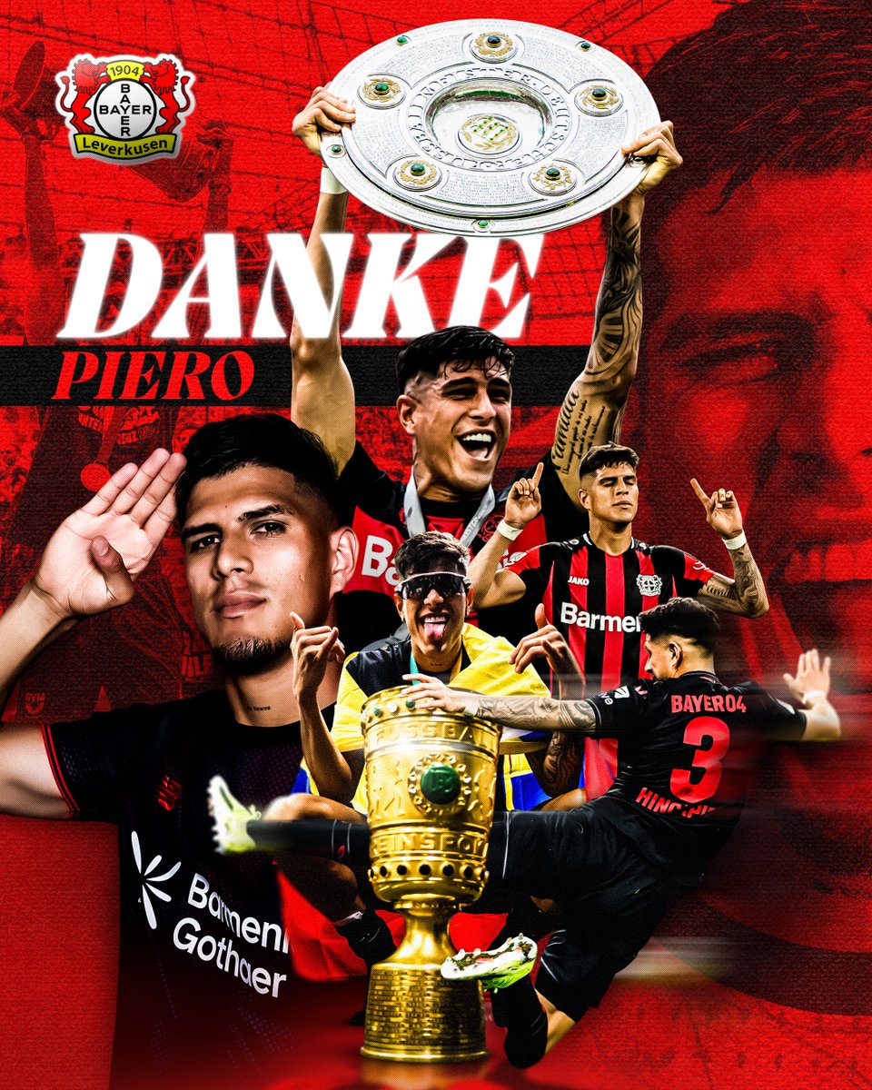 Gracias, Piero! 🙏
Piero Hincapié verlässt Bayer 04 und schließt sich mit sofortiger Wirkung dem FC Arsenal an. Der 23-jährige Ecuadorianer wechselt auf Leihbasis mit anschließender Kaufpflicht nach London.
Wir wünschen dir alles Gute in England, Piero! 🖤❤️

#Bayer04 | #Werkself