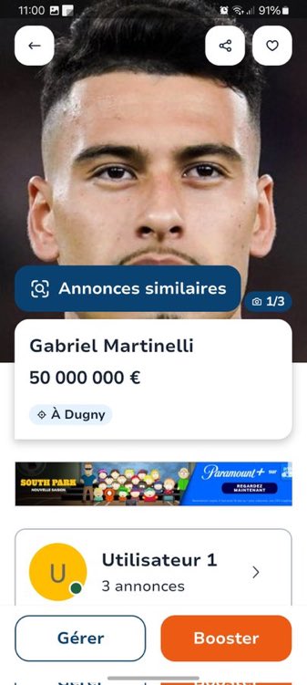 Un supporter  a mis en vente Martinelli sur Leboncoin 😂🤣