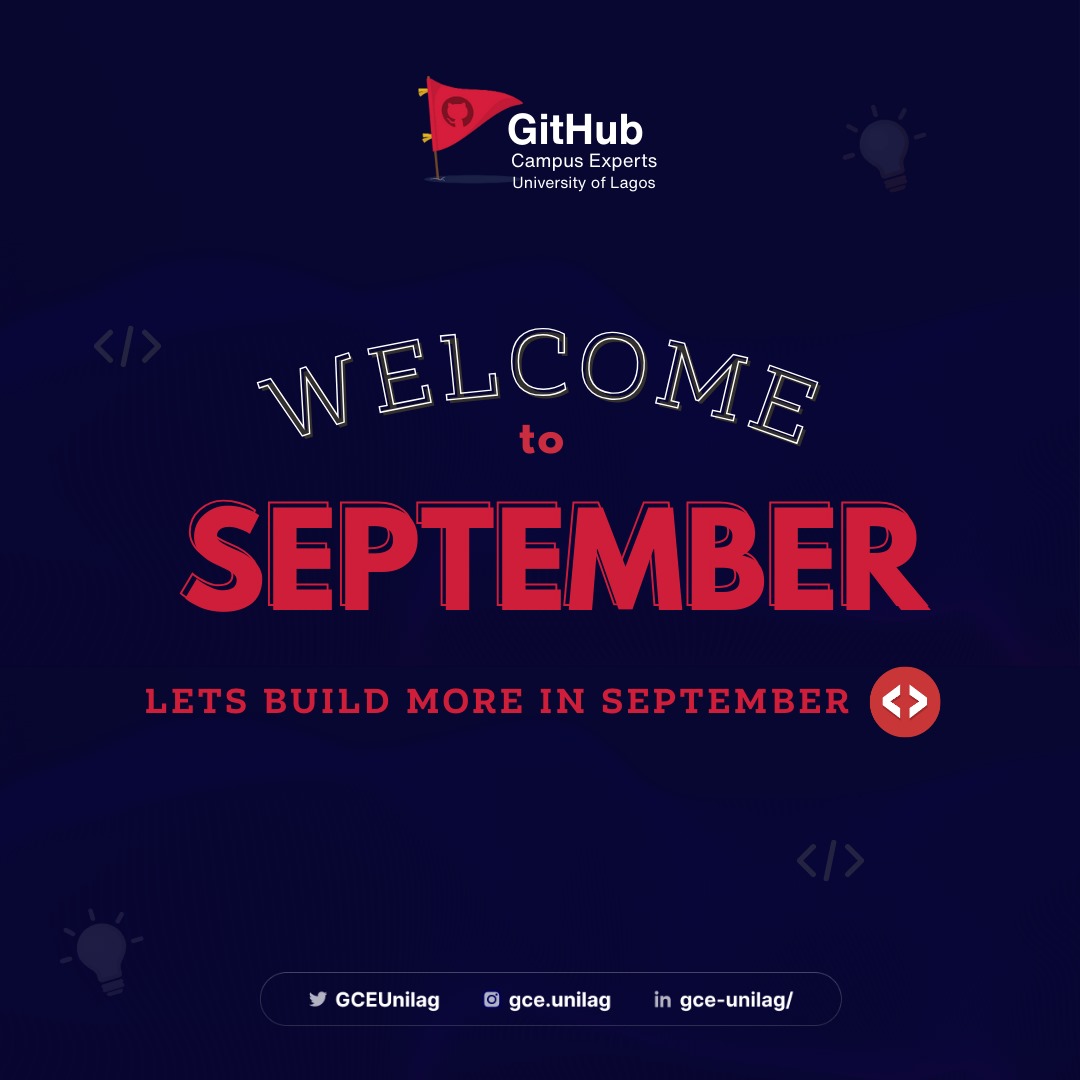 Welcome to September✨

New month, new vibes, more projects to build 🚀✨

Cheers to growth and great wins ahead!❤️

©️GCE UNILAG