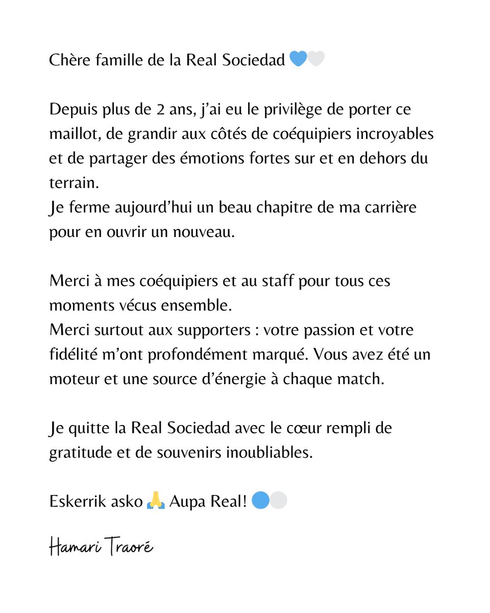 hamari27's tweet image. Querida familia de la Real Sociedad 💙🤍