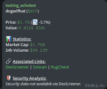👀 Are you ready for what’s next?
Big things cooking for EchoBot — update drops soon ⚡
#Solana #CryptoTools #TelegramBots