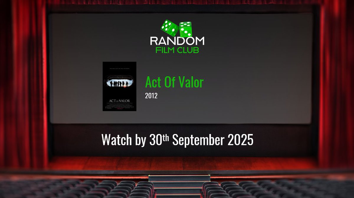 RandomFilmClub's tweet image. 📽️ #RandomFilmClub #31

Act Of Valor (2012)

Watch by 30th September 2025 🗓️

🎬 Director: Mike McCoy | Scott Waugh
✍️ Writer: Kurt Johnstad
⭐️ Starring: Alex Veadov | @Roselyn_Sanchez | Nestor Serrano