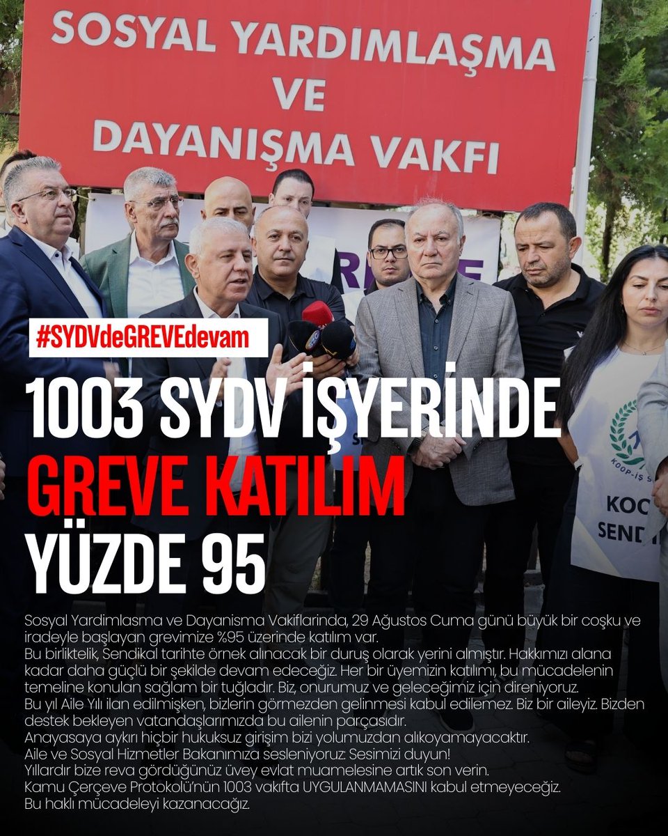 İnsanca bir yaşam için GREVDEYİZ ‼️ 
#SYDVdeGREVEdevam

<a href="/RTErdogan/">Recep Tayyip Erdoğan</a> <a href="/dbdevletbahceli/">Devlet Bahçeli</a>  <a href="/_cevdetyilmaz/">Cevdet Yılmaz</a> <a href="/MahinurOzdemir/">Mahinur Özdemir Göktaş</a> <a href="/drbetulsayan/">Dr.Betül Sayan Kaya 🇹🇷</a> <a href="/memetsimsek/">Mehmet Simsek</a> <a href="/isikhanvedat/">Prof. Dr. Vedat Işıkhan</a> <a href="/UlviYonter/">Dr.İzzet Ulvi YÖNTER</a>  <a href="/tcailesosyal/">T.C. Aile ve Sosyal Hizmetler Bakanlığı</a> <a href="/ashb_sygm/">Sosyal Yardımlar Genel Müdürlüğü</a>  <a href="/csgbakanligi/">T.C. Çalışma ve Sosyal Güvenlik Bakanlığı</a> <a href="/nowhaber/">NOW HABER</a> <a href="/cnnturk/">CNN TÜRK</a> <a href="/ntv/">NTV</a> <a href="/Haberturk/">Habertürk</a>