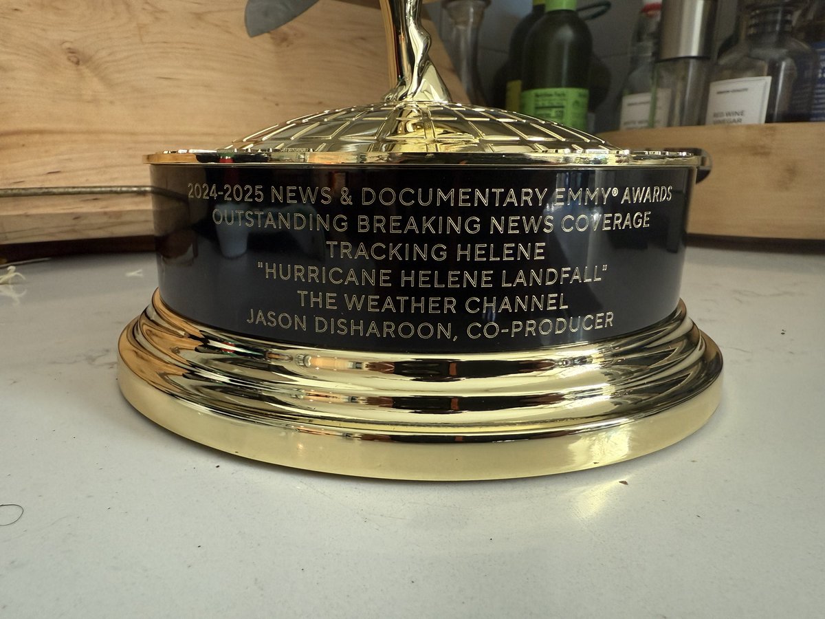 Career bucket list item checked off!Incredibly proud of our team over at <a href="/weatherchannel/">The Weather Channel</a> for earning this incredible honor. Hurricane shows, especially landfall, are always a challenge, but it goes to show that hard work and an amazing team do get recognized #TheEmmys #NewsEmmy