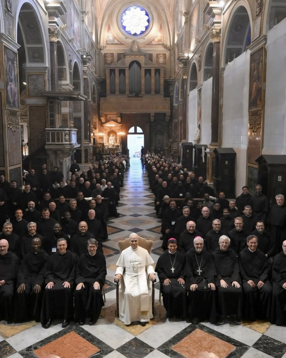 Pope Leo with the Augustinians
