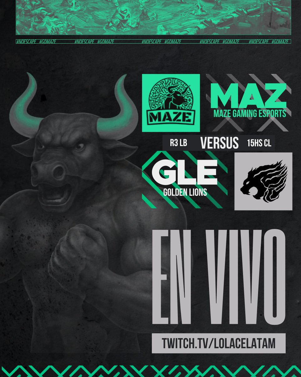 ¡Estamos en vivo ya!

Comienza la previa al match entre Maze Gaming y <a href="/Goldenlions_/">Golden Lions</a> , sintonice ya el stream para no perderse esta batalla a bo5 entre dos escuadras que se juegan la vida en la grieta!

Vealo en vivo por:
🟣twitch.tv/lolacelatam
🔵twitch.tv/ltaespanol