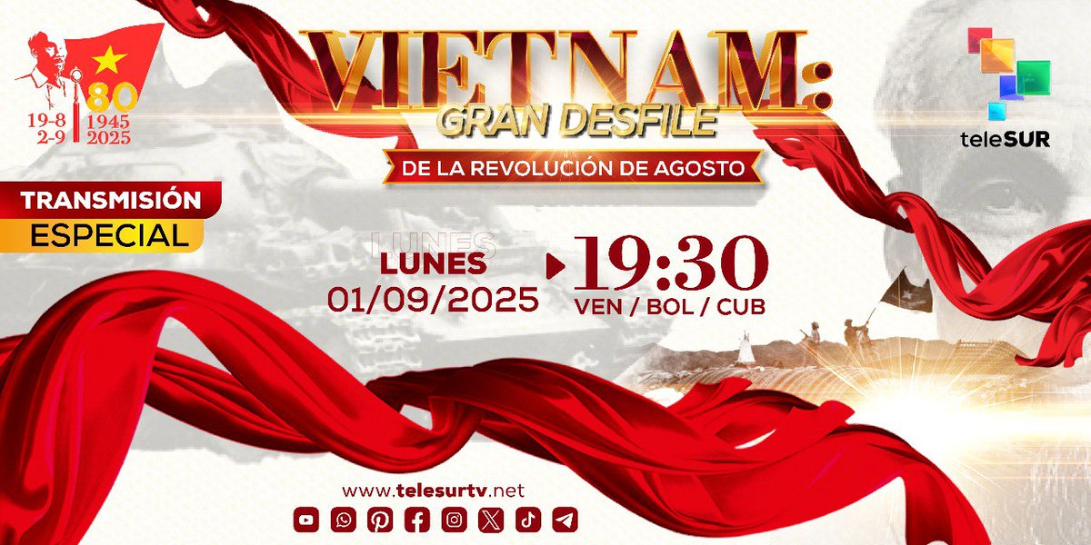 Acá los detalles del gran desfile de Vietnam. Les esperamos solo por <a href="/teleSURtv/">teleSUR TV</a>!