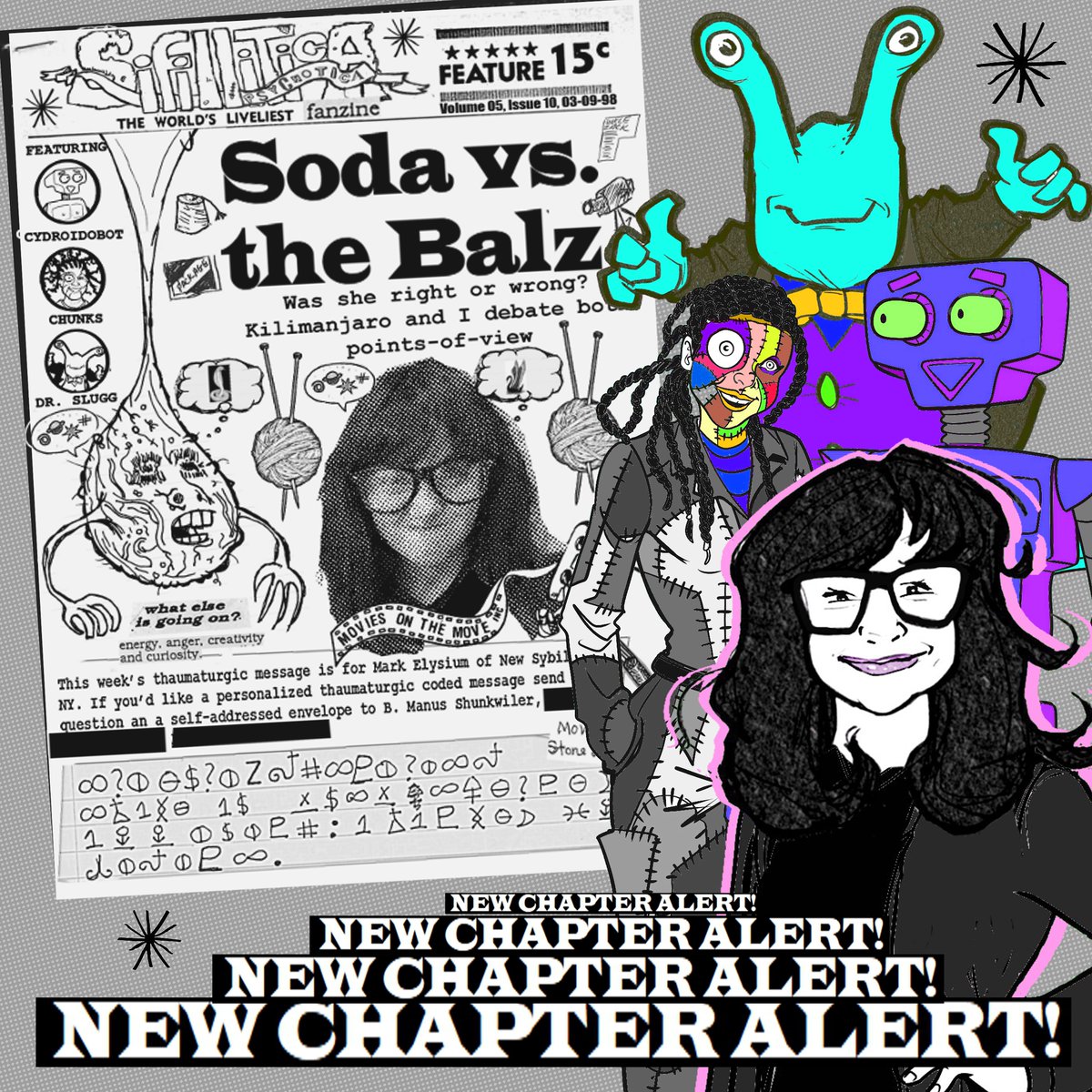 SifillisStories's tweet photo. NEW CHAPTER!! Soda and co find themselves in Balzville where Soda goes nutzoid. It's chapter 5 of SPAZMOTRONIC SLUGHUNT, read it for free here: https://t.co/otktJIPQGT
#book #books #newchapter #newchapterinlife #ZINEフェス横浜 #ZINEフェス東京 #zine #zines #fanzine #90s #gastropod https://t.co/aHSTIgD5T3