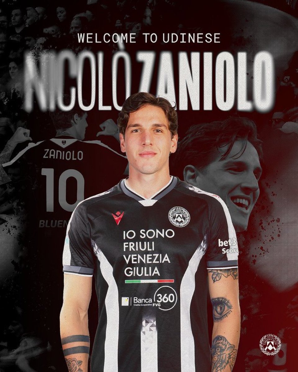 DeadlineDayLive's tweet image. 📝 𝗗𝗘𝗔𝗟 𝗗𝗢𝗡𝗘: Nicolo Zaniolo has joined Udinese on loan from Galatasaray.

(📸 @Udinese_1896 )