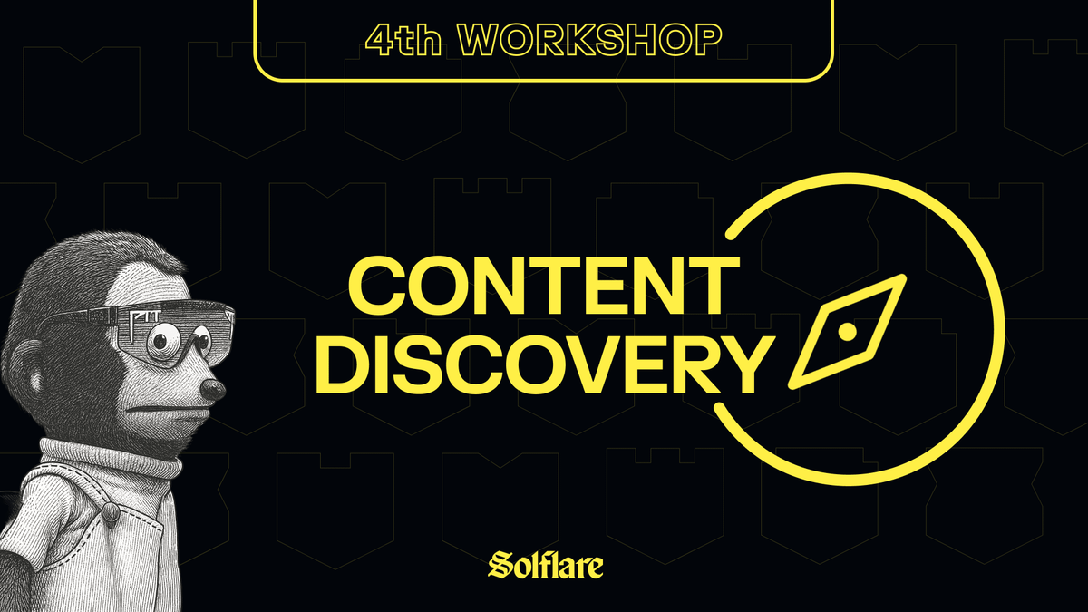 Solflare - The Solana Wallet (@solflare) on Twitter photo Workshop #4 - Content Discovery 🔍
Join <a href="/MakySOL_/">Maky | Solflare 🧢</a> as he explores how to spot content ideas daily using trends, tools, news, and systems that keep your content flowing:
- Sources for global + crypto news
- Project, tool, and data discovery
- Remixing trends
- Tools and resources Workshop #4 - Content Discovery 🔍
Join <a href="/MakySOL_/">Maky | Solflare 🧢</a> as he explores how to spot content ideas daily using trends, tools, news, and systems that keep your content flowing:
- Sources for global + crypto news
- Project, tool, and data discovery
- Remixing trends
- Tools and resources