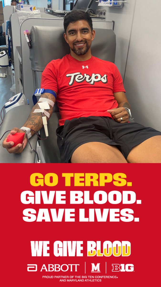 AJD_20's tweet photo. Help save lives and donate blood. The “We Give Blood” drive with @AbbottNews x @bigten runs until Dec. 5th. Submit your blood donation can earn points for your favorite Big Ten school. Find out how to participate and where to donate at https://t.co/xJLpAgkS5Y

Let’s Go Terps! https://t.co/Q81OCmXc6A
