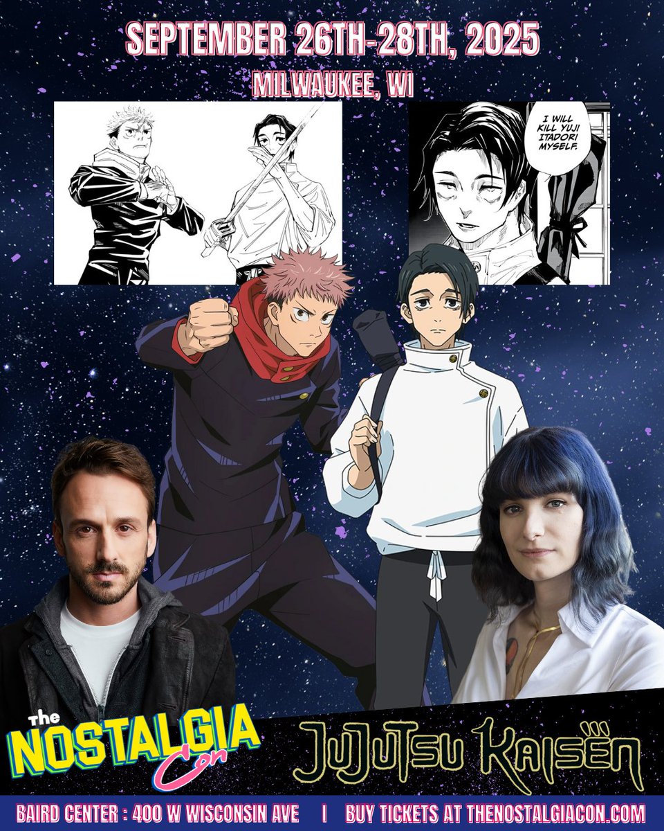 You saw the new trailer. Now see the stars! 🎬
Yuji &amp; Yuta are coming to #TheNostalgiaCon in Milwaukee Sept 26-28! Don't miss the hype get your ticket today!

🎟️: thenostalgiacon.com