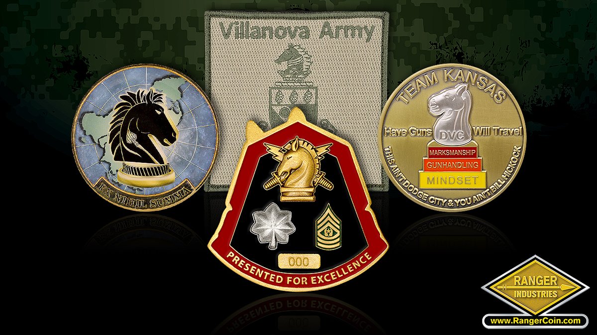 RangerCoin's tweet image. It&apos;s #ChessDay ♟️ Many #ChallengeCoins and #Patches use the #Knight as symbols of strategy, protection and strength, making them a favorite of schools, intelligence agencies, commands &amp;amp; other outside-of-the-box thinkers. See more at ▶️ rangercoin.com