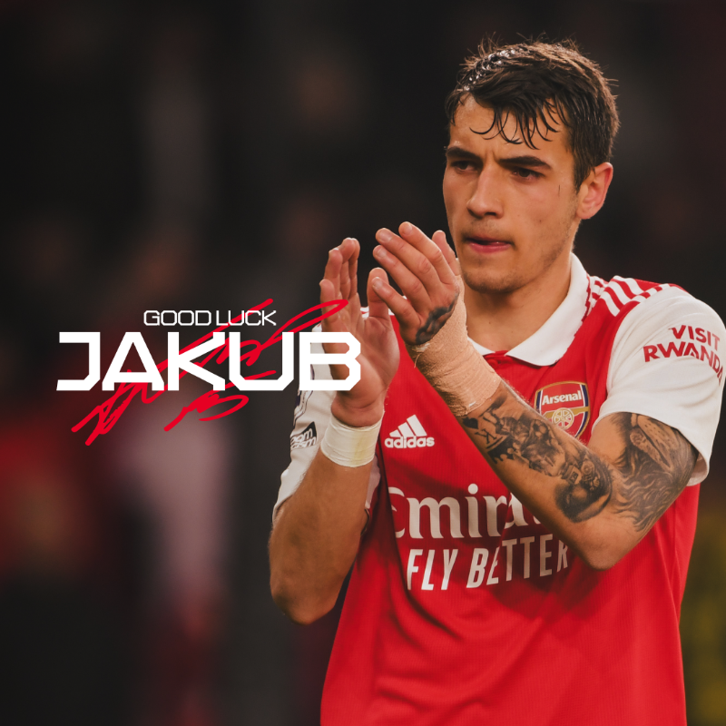 Arsenal's tweet photo. Best of luck in Portugal, Jakub 👊

Jakub Kiwior has joined FC Porto on a season-long loan 👇