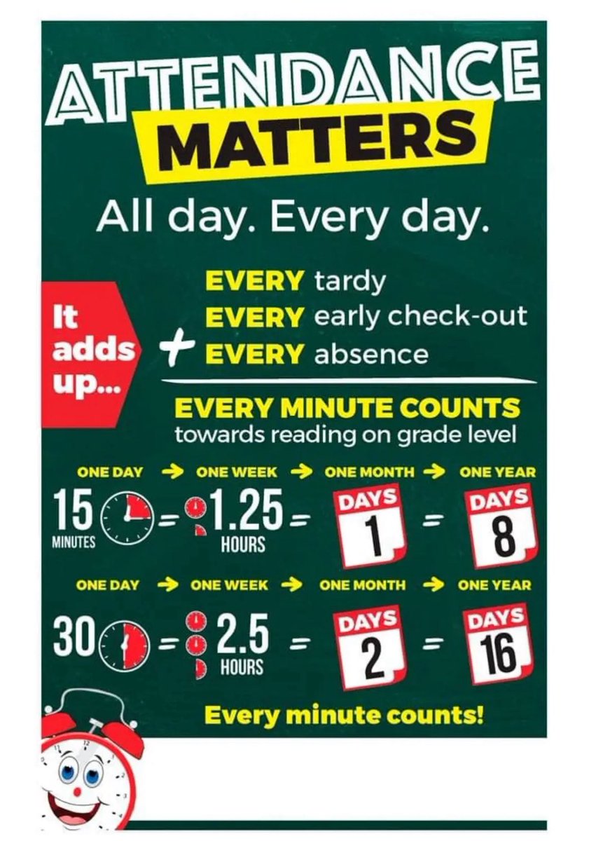 On time, all day!  

Let’s go to school