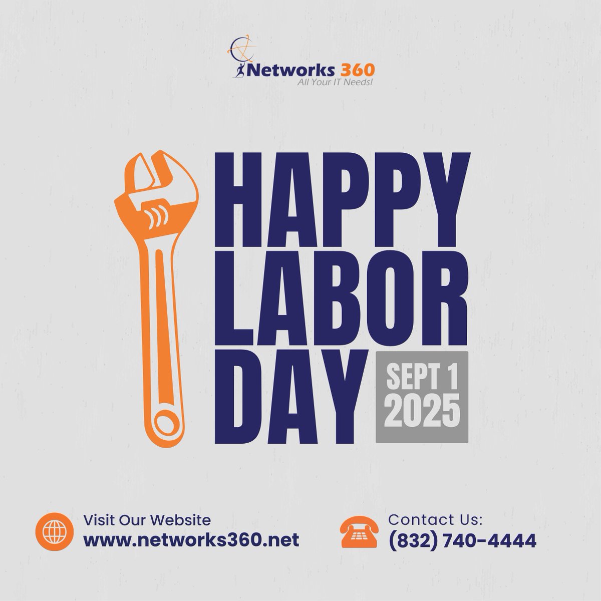 This Labor Day, Networks360 honors the hard work and commitment that keep our world connected. 🌐
We salute the workforce whose dedication fuels progress, innovation, and growth.

💼 Happy Labor Day!

#LaborDay #Networks360 #Connectivity #Teamwork
