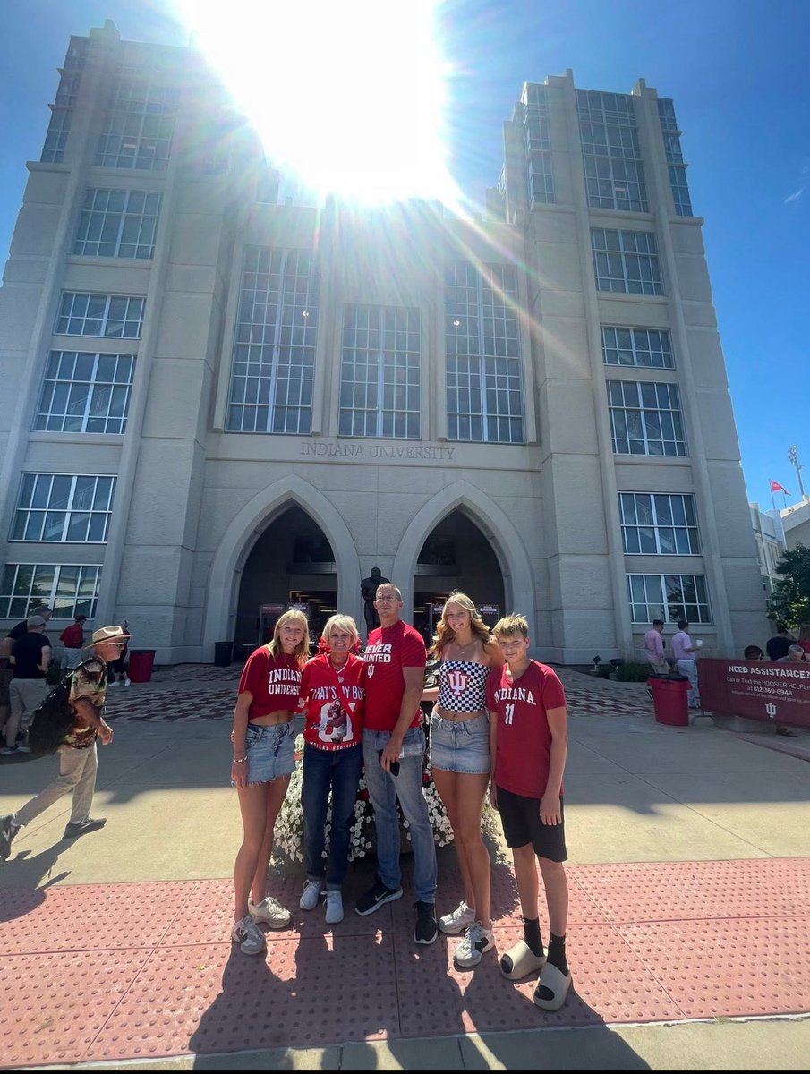 My mom made it to her first <a href="/IndianaFootball/">Indiana Football</a> game ever!  She had a blast and got to see <a href="/BaylorWilkin/">Baylor Wilkin</a> first game as well!!  #iufb #neverdaunted #neversatisfied