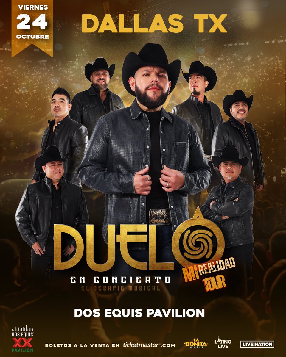 📢 ¡Dallas! <a href="/GRUPODUELO/">DUELO</a> en concierto ❤‍🔥 Mi Realidad Tour llega al Dos Equis Pavilion ⭐ 24 OCT ⭐
🎟 Preventa Fans: 03/SEP (Password: MALABARES)
🎟 Latino Live: 04/SEP (Password: DIAMANTES)
🎟 Venta gral: 05/SEP
👉 go.latinolive.com/DueloDallas2025
#Duelo #MiRealidadTour #LatinoLive