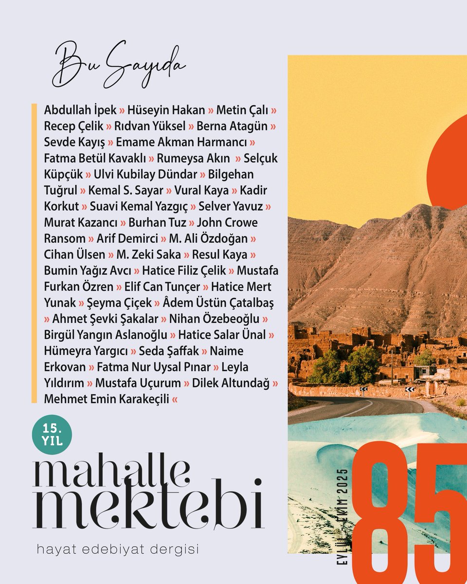 15. yılımıza girişimizin takdimidir.

85. sayımız çok yakında raflarda.
