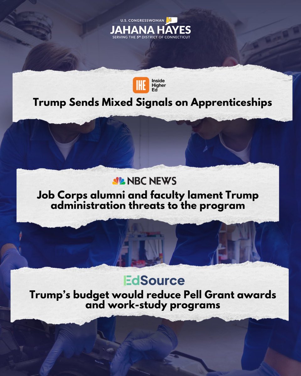 Pell Grants &amp; apprenticeship programs are proven pathways for success. The Trump Administration is cutting funding and blocking these important education and workforce development opportunities.