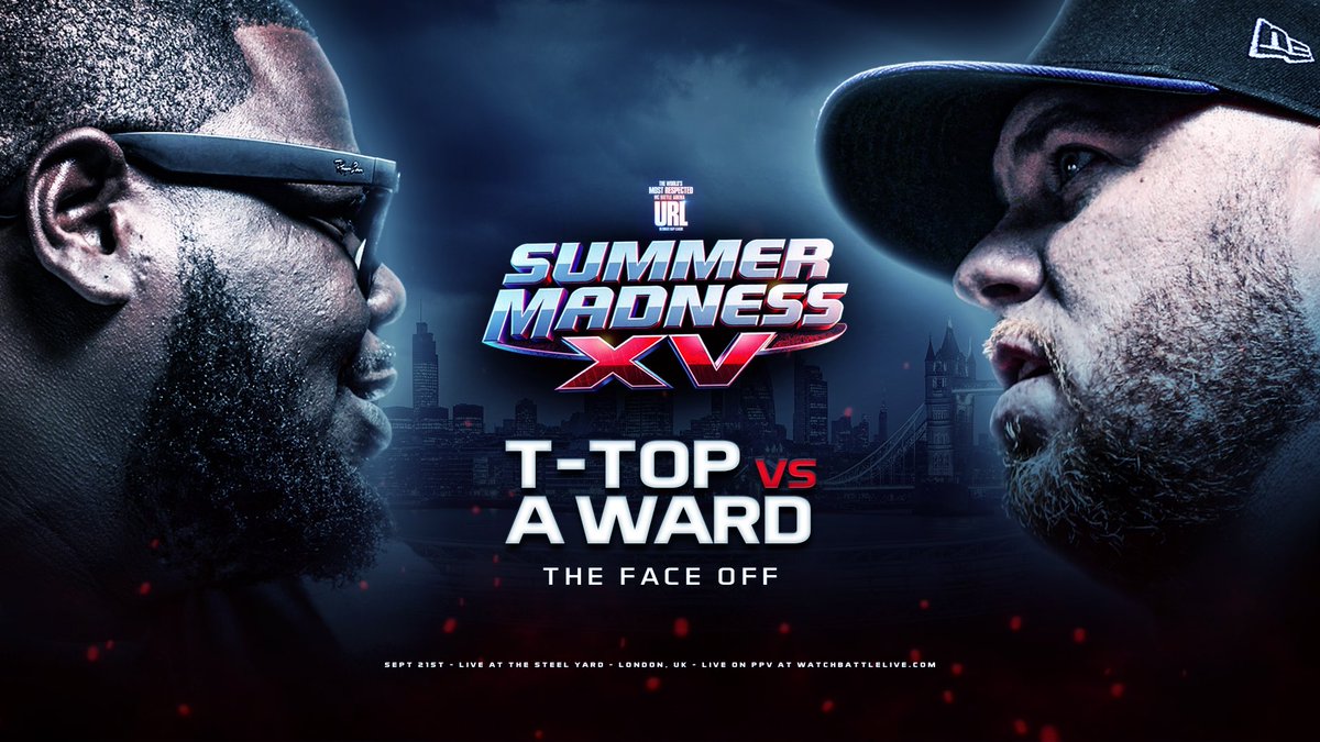 urltv's tweet image. SUMMER MADNESS XV SUN SEPT 21 LIVE ON PAY PER VIEW @ WATCHBATTLELIVE.COM ⁦@TOPBIZZY⁩ vs @Iam_award FACE OFF OUT NOW ON THE URLTV APP.