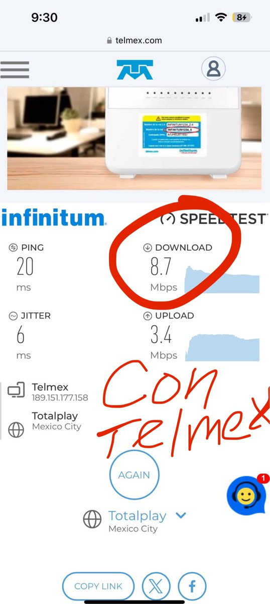 soybarbarella's tweet photo. Finalmente después de más de 3 meses, 6 citas programadas, 1 visita, un técnico que dijo que no podía, llamadas diarias a @TELMEXSoluciona Por fin gracias! Ya tengo internet a excelente velocidad!La solución fue @totalplaymx contraté hoy, me instalaron hoy!! #ExcelenteServicio 🌟 https://t.co/e2tfsEbmxg