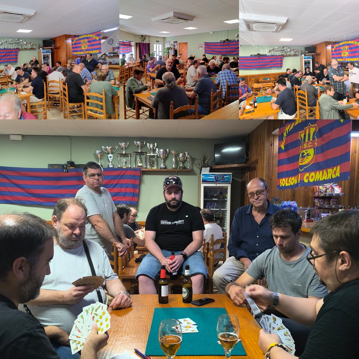 La Penya Barcelonista Solsona i Comarca va celebrar la 10a edició del Torneig de Botifarra.
Unes 20 parelles,van passar una magnífica tarda entre cartes.
1rs Ivan Vilaseca/Marc Ollé
2ns Manel Villarraso/Osvald Romero
3rs Albert Vila/Andreu Vila
#SolsonaPenyaFCB
#ForçaBarça