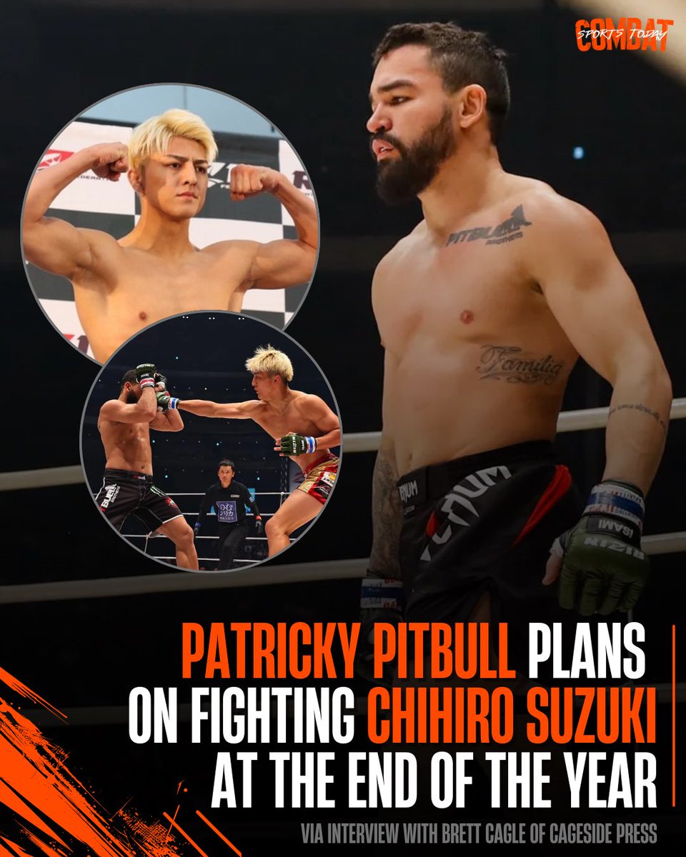 🗣️ RIZIN Lightweight, Patricky Pitbull tells <a href="/brett_cagle/">Brett Cagle</a> he plans on fighting former RIZIN Champion, Chihiro Suzuki at the end of the year. 

Suzuki defeated Patricky’s brother, Patricio, back in July 2023. 

“I want to k*ll him, I want to finish him.”

(via <a href="/Cagesidepress/">Cageside Press</a>)