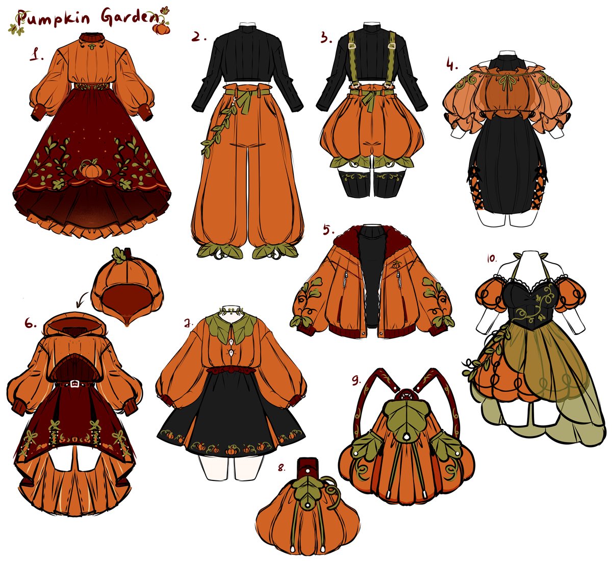 Pumpkin garden sketches 🎃 Pick your fave!