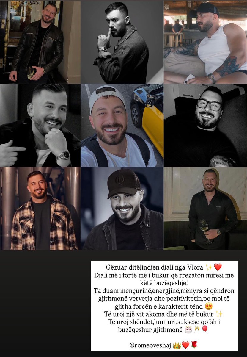 Gëzuar ditëlindjen djali nga Vlora ✨❤️

Ti meriton të gjitha të mirat 🎂🥂🌹
#heidiromeo #romeoveshaj