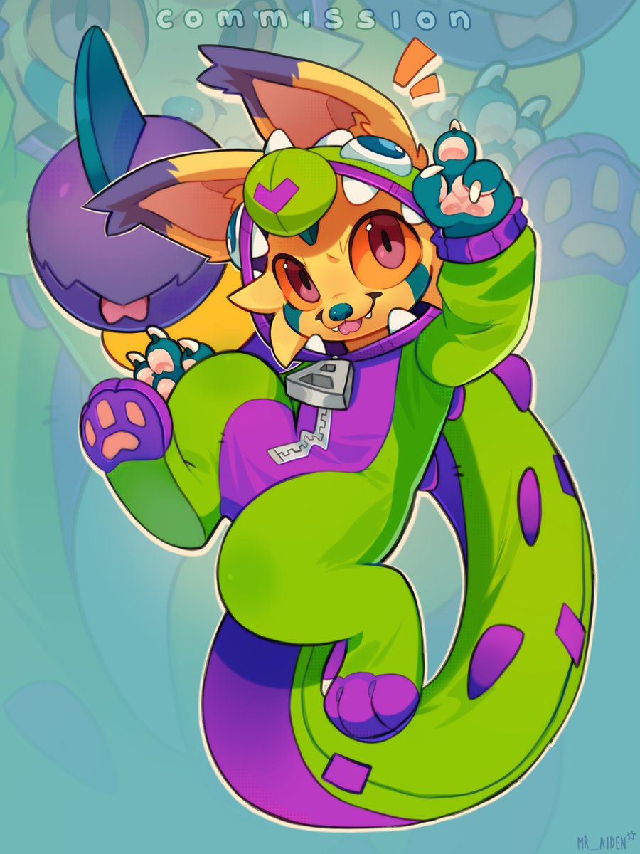 Another chibi commission finished! ╰(*°▽°*)╯💚✨