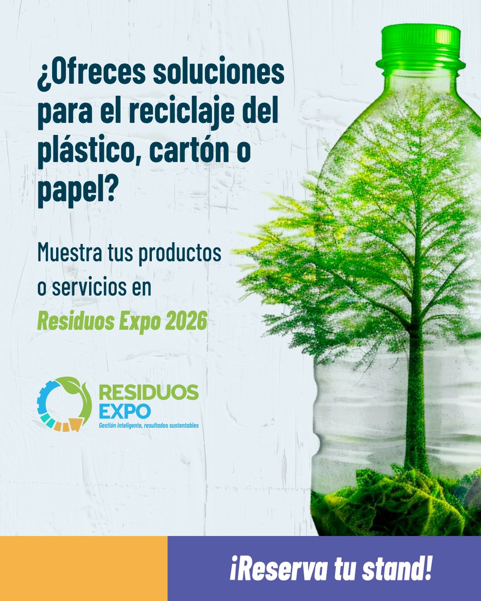 ¡Queremos ver lo que estás preparando para #REX2026! 🛠️
Muestra tus productos o servicios sostenibles con #MiEmpresaSí

🔍 Visita bit.ly/4kt58tl para más información.

#MiEmpresaSí #sustentabilidad #residuos #sostenibilidad #medioambiente #RESIDUOSEXPO2026