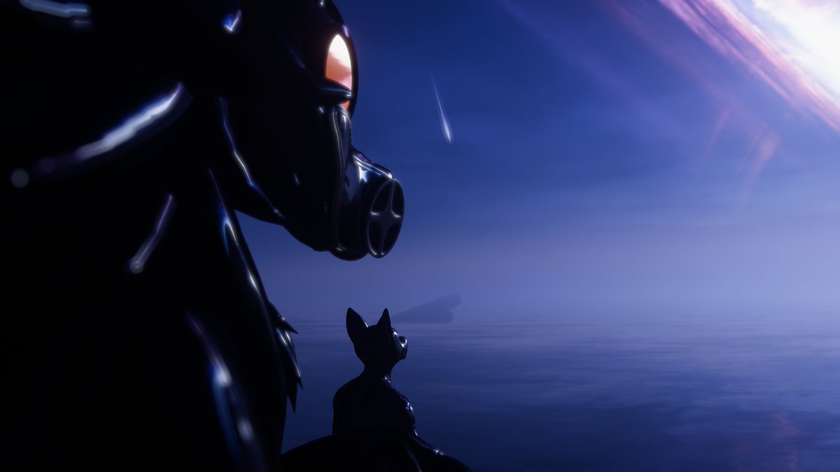 A cosmic view with <a href="/SDL_D_659/">SDL-D-659</a>

Would you sit with these two drones~?
There's always room for more~

Both drones owned by <a href="/SDL_Facility/">SDL</a> and <a href="/Raze_Drake_SDL/">Raze_Drake</a>
Join the hive and come sit~

#RubberDrone #Rubber #Latex #VRChat #VRChatPhotography