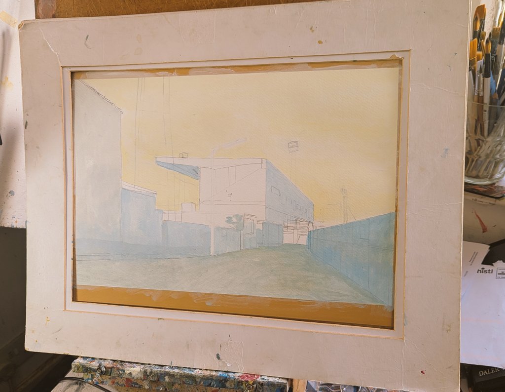 hi <a href="/RalphieMark/">MR.</a> <a href="/SteveWaller3/">🎗 Steve Waller 🎗</a> <a href="/DanLittle180/">Dan Little - #TheLastWatcher</a> 
New painting I've started today of #hcafc #boothferrypark gtm ,prints will be available when finished RT's appreciated