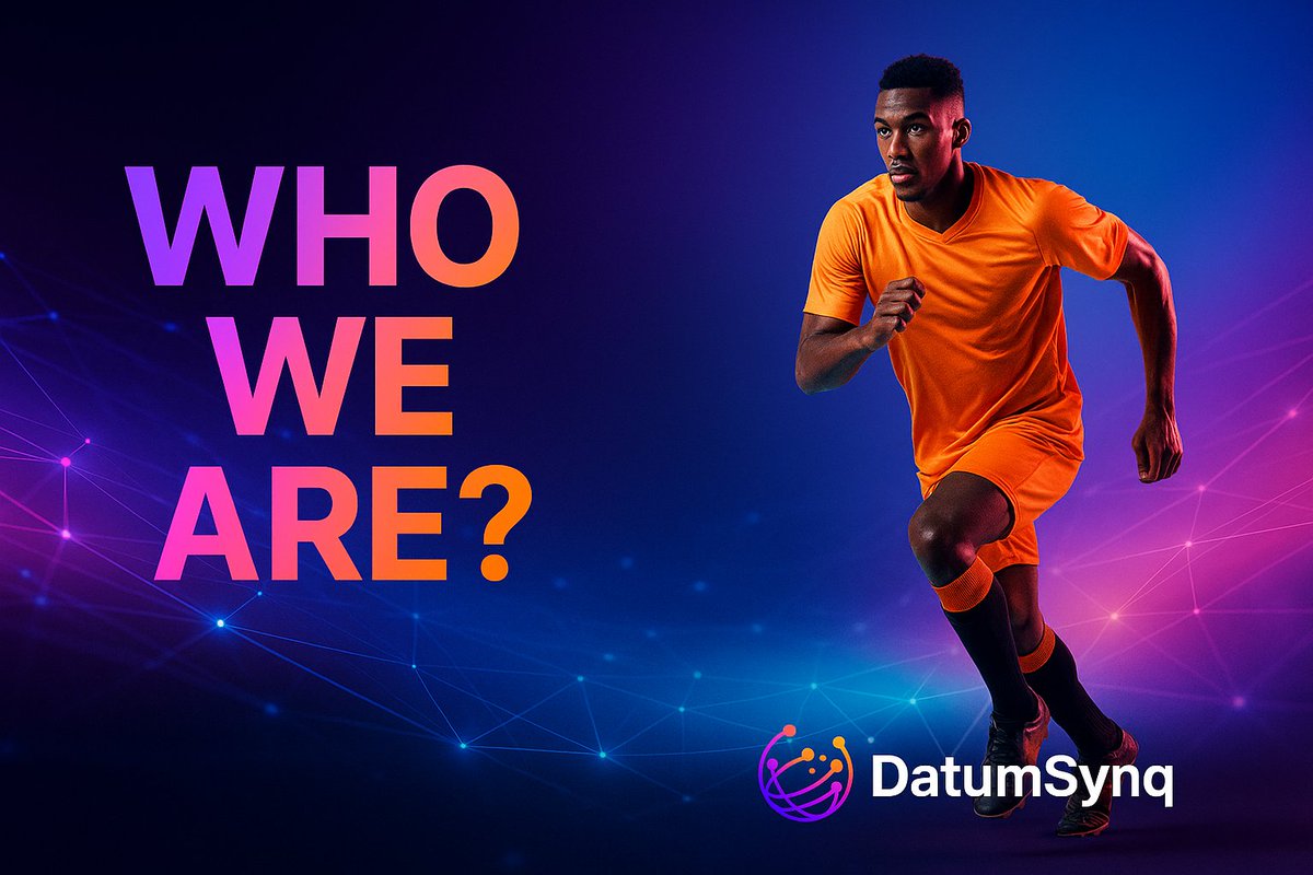 DatumSynq's tweet photo. WHO WE ARE? 🤔
We are DatumSynq – the bridge between sports and Web3.

Athletes 📊 → Own and control their data.
Fans 🎉 → Engage beyond collectibles with real-time experiences.
Community 🌐 → Built together, powered by blockchain.

✨ Together, we’re creating the future of sports data ownership & engagement.
#Web3 #SportsTech #DatumSynq