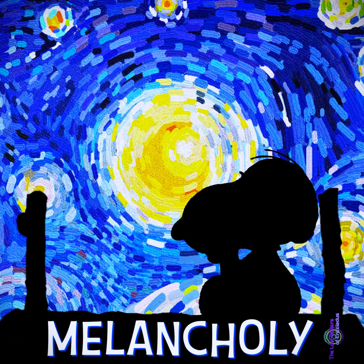 You never know what the person next to you is going through or what they are thinking about. #mentalhealthmatters #melancholy #peanuts #snoopy #starrynight #vangogh