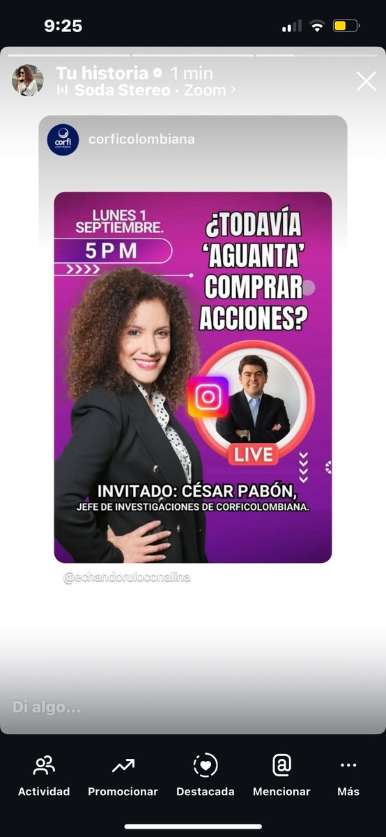 RuloconAlina's tweet photo. ¿Las acciones seguir��n para arriba? ¿Vale la pena apostar por el ‘trade’ político en #Ecopetrol? HOY 5 p.m explicaremos con empanadas la coyuntura actual de la bolsa. Estaré con @cesarapabon , el jefe de Investigaciones de @corficolombiana. Por este link: https://t.co/ga0P6HMIbp https://t.co/HG1J127r8X