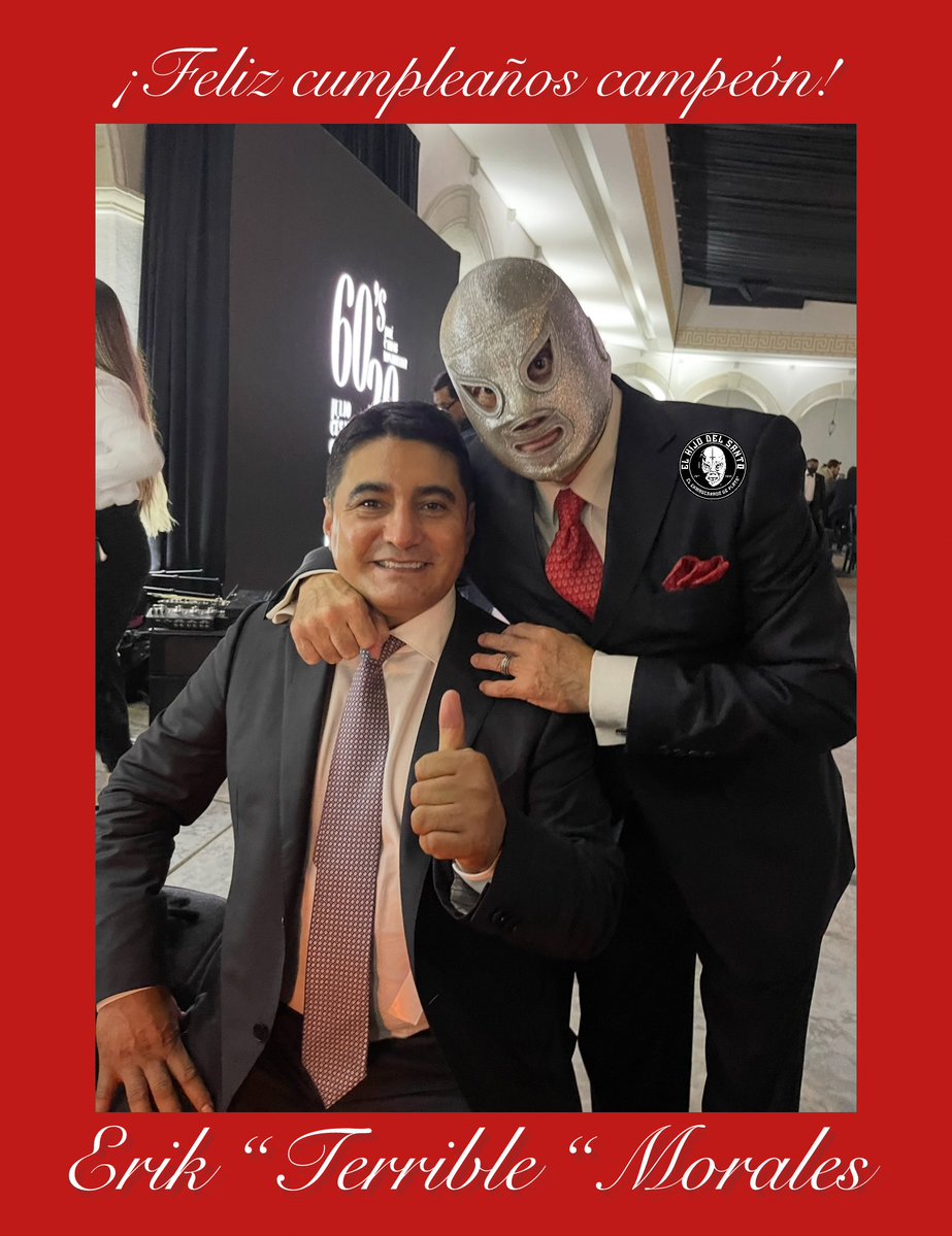 El Hijo del Santo (@elhijodelsanto) on Twitter photo <a href="/EfemerideDelDia/">Un Dia Como Hoy ️</a> #UnDiaComoHoy Celebra su cumpleaños mi querido amigo <a href="/terrible100/">Erik Terrible Morales</a> ¡Recibe un fuerte y sincero abrazo campeón! <a href="/EfemerideDelDia/">Un Dia Como Hoy ️</a> #UnDiaComoHoy Celebra su cumpleaños mi querido amigo <a href="/terrible100/">Erik Terrible Morales</a> ¡Recibe un fuerte y sincero abrazo campeón!