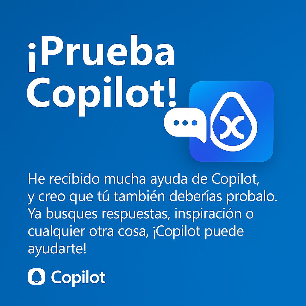🌟Usar Copilot: Ideas, respuestas, inspiración y mucho más. Es como tener un amigo inteligente que está disponible 24/7 para ayudarte en lo que necesites. Les invitamos a probarlo. copilot.microsoft.com/chats/ 📱 Disponible en Web, Móvil, Windows, y más.