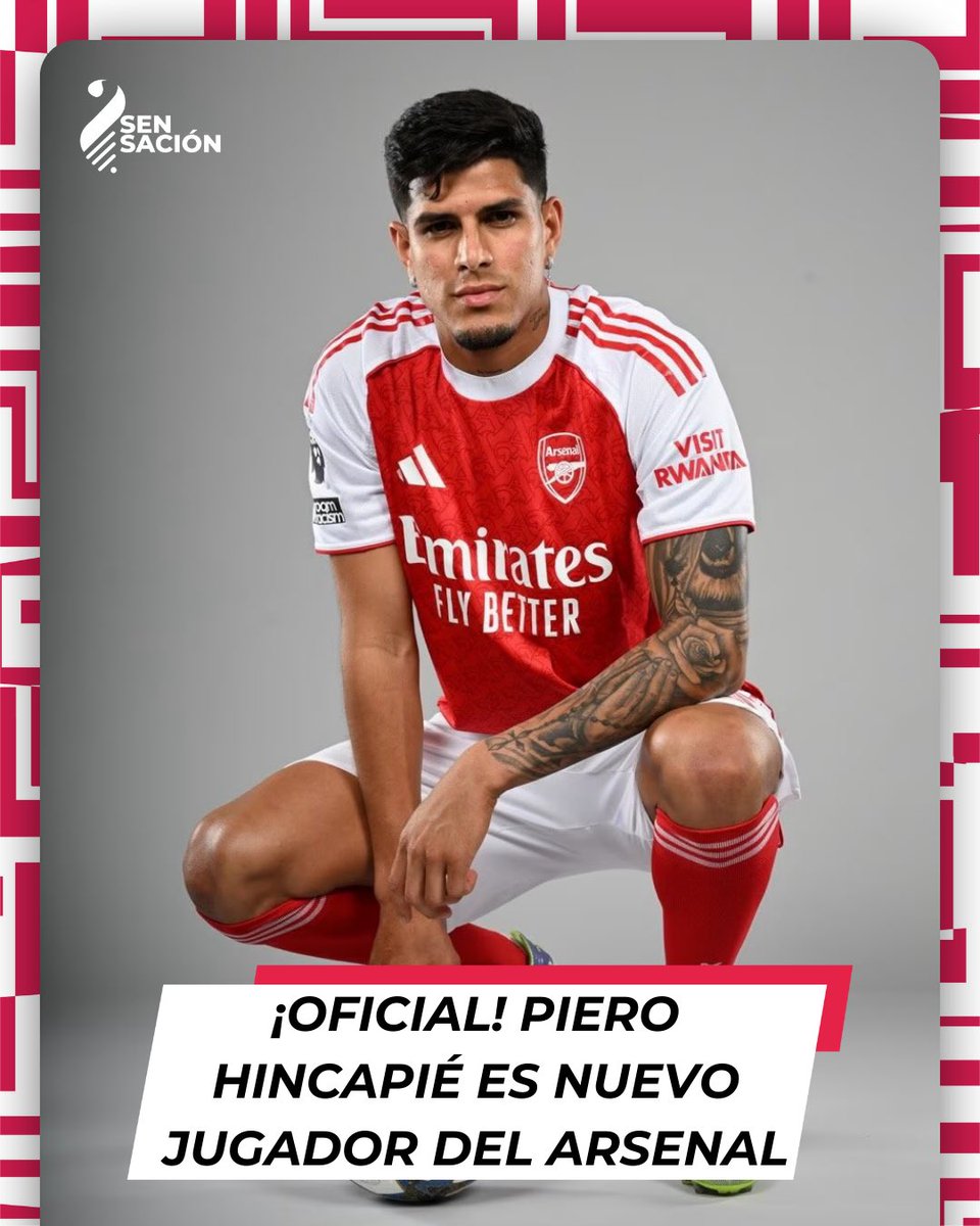 🚨 ¡Piero Hincapié ya es Gunner! 

📌 El central 🇪🇨 de 23 años llega cedido por una temporada y con obligación de compra la siguiente temporada 
📌 Será el primer ecuatoriano en vestir la camiseta del Arsenal 

🤔 ¿Qué opinas de su llegada a la Premier League?