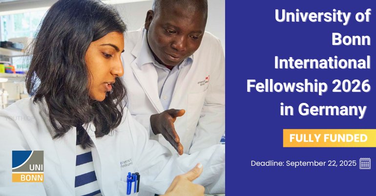 🌍 Ready to take your research global?
The Bonn International Fellowships 2026 🇩🇪 are now open!

✨ 12 fully funded days at @unibonn
🤝 Collaborate with world-class experts
🌐 Build global networks
📅 Apply by Sept 22, 2025
Application Link : youthop.com/fellowships/ca…