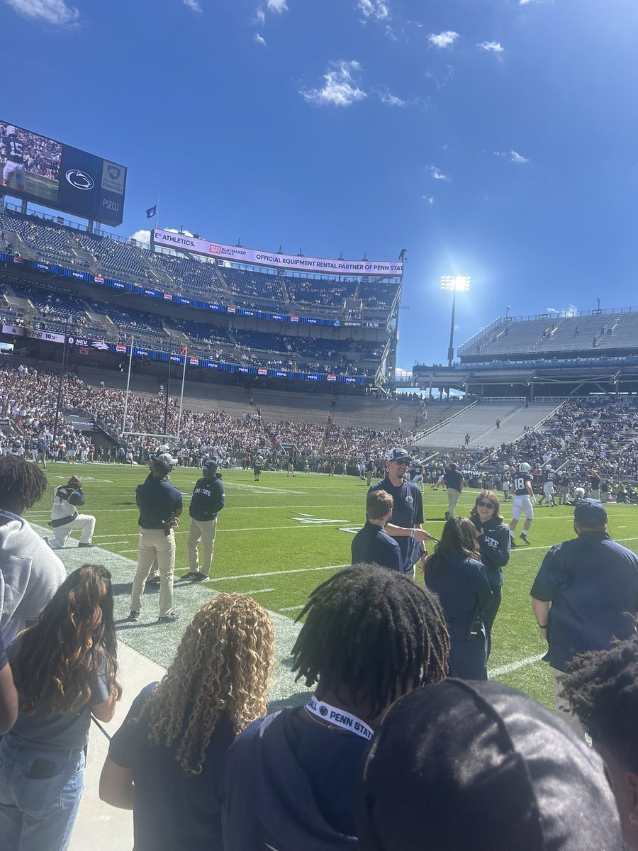 Thank you <a href="/PennStateFball/">Penn State Football</a> for having me out for a gameday visit on Saturday against Nevada! Thank you to all the coaches for the hospitality! 
<a href="/chrismahon_/">Chris Mahon (Slim)</a> 
<a href="/CoachTrautFB/">Phil Trautwein</a> 
<a href="/coachjfranklin/">James Franklin</a>