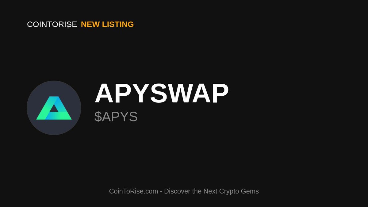 cointorise's tweet photo. 🚨 NEW GEM ALERT 💎
@apyswap $APYS has joined CoinToRise! 🎉
⚡ Ethereum
💫 Project Highlights:
🧩 Active Development
🌍 Community Driven
📈 Growth Potential
🔍 Explore: https://t.co/mhgLsGMycF
#NewGem #APYS #CoinToRise #Ethereum https://t.co/9MKWumm9KN