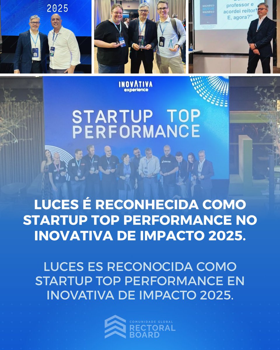 LUCES, la Universidad Corporativa de @rectoralboard, ha alcanzado el 1er lugar como TOP PERFORMANCE en Inovativa de Impacto 🏆.

Este máximo reconocimiento valida nuestra misión de liderar la transformación en la educación superior con innovación e impacto social.