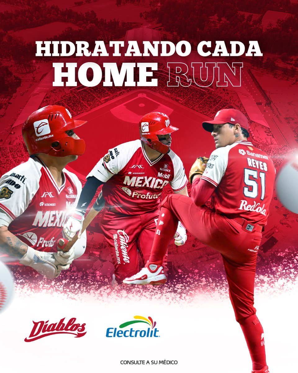 La pasión del diamante también se hidrata.

Electrolit acompaña a los <a href="/DiablosRojosMX/">DiablosRojosMX</a> para seguir escribiendo capítulos de grandeza. 🔥⚾ #HidratadorOficial