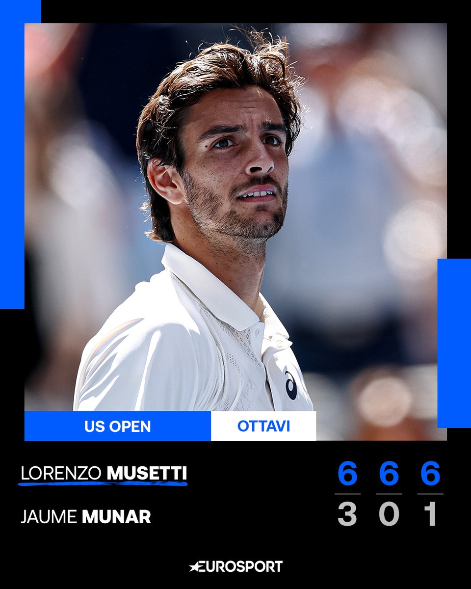 MUSETTI RAGGIUNGE I QUARTI DEGLI US OPEN 🇮🇹

“Il tennista italiano domina Munar, numero 44 al mondo, e conquista per la prima volta in carriera i quarti di finale agli US Open. Ora lo attende il vincitore tra Sinner e Bublik 🎾

#Tennis #USOpen #Musetti
