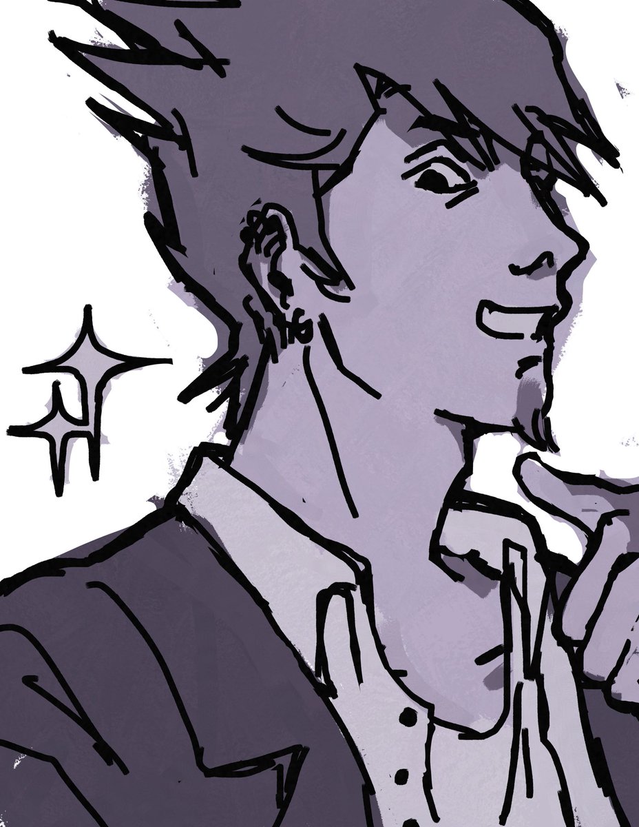 I drew this image of kaito momota from memory and with my left foot and also eyes closed